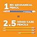 BIC Xtra-Sparkle Number 2 Mechanical Pencils With Erasers, Medium Point (0.7mm), 15-Count Pack, Cute Mechanical Pencils for Girls, Boys and Adults