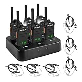 Retevis RB26H GMRS Long Range Walkie Talkies with Earpiece & 6 Way Charger
