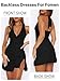 MIYIEONZ Women Sexy Halter Deep V Neck Ruched Bodycon Dress Summer Side Slit Mesh Hem Cocktail Club Party Going Out Small Black Short Mini Dresses