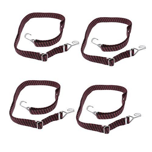 Parliky 4pcs Luggage Rope Straps Bungee Elastic Ropes for Motorbike Tensioner Belt