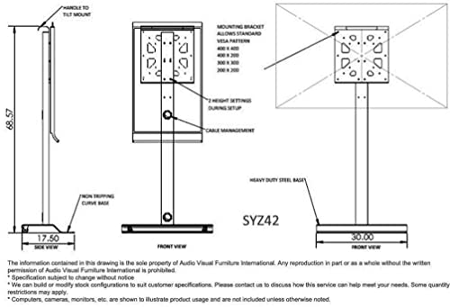 Soporte móvil para pantalla 42-60" VFI negro miniatura 3