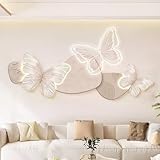 XOYUBIA Decoración de Pared con Mariposas, lámpara de Arte Decorativa, esculturas con luz LED, Cuadro para Dormitorio, Sala de Estar, Puerta de Entrada, con Enchufe
