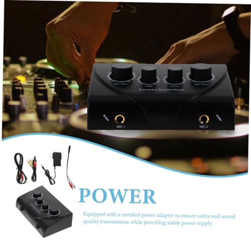 Mélangeur audio karaoké double micro portable pour chanter sans grésillement