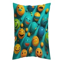 Smiley Face Pillow Case Super Soft Breathable Smooth Pillowcase for Hair and Skin Cute Aesthetic Bed Sleeping Cooling Pillow Covers Gifts for Women Men 20\"x30\"