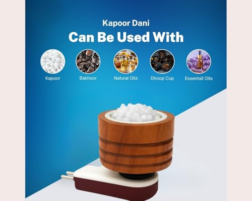 Image of (Pack of 2) Premium Wooden Camphor Burner /Essential Oil Diffuser /Electric Diffuser for Fragrance /Kapur Dani for Pooja, Meditation, Kappor Stand for Home, Office