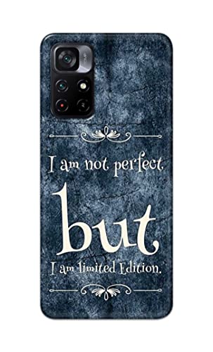 Image of Printed Hard Back Cover Case for Mi Poco M4 Pro 5G Back Cover (I Am Not Perfect I Am Limited Edition) -1803
