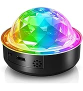 LampeBouleDiscoRechargeableUSB,7CouleursRGBBouleàFacetteContrôléeparMusique,D'éclai...
