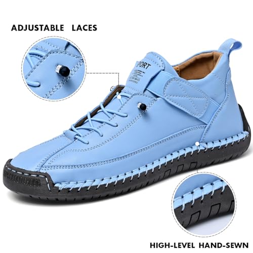 Image of Womens Casual Shoes Ankle Chukka Boots Slip On Breathable Loafers Handmade Fashion Sneakers Mid top Walking Driving Flats Shoes