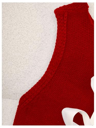 Image of GORGLITTER Women's Tie Back Cropped Sweater Vest Bow Sleeveless Knit Tank Tops Trendy Cute Cardigan Dressy Casual Outfits