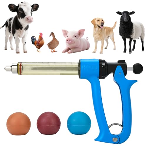 Image of 25ml Semi-Auto Repeating Livestock Syringe Gun, 5 Dose Settings | Ergonomic Grip, Clear Barrel & Luer Lock, Vet Injector for Cattle, Horses, Goats, Sheep & Pigs