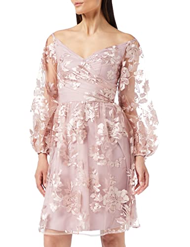 Chi Chi London Damen Kleid Cocktailkleid, Blush, 32
