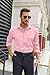 COOFANDY Mens Long Sleeve Dress Shirts Wrinkle Free No Tuck Shirt Stretch Button Down Shirt for Men Pink L