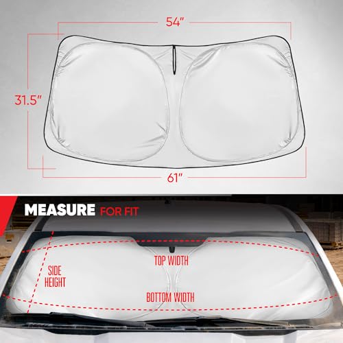 Motor Trend Custom Fit Ford Super Duty Sun Shade for Windshield 2017-2022 Ford F-250 F-350 F-450 F-550 Accessories - Truck Windshield Sunshade Foldable Car Sun Blocker - Interior UV Protection Visor by Motor Trend - Used condition - Image 7