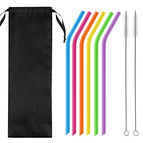 6 Cannucce Riutilizzabili In Silicone Alimentare Con Spazzole | Per Frullati, Cocktail E Bevande | Colorate E Sicure - Foto 7