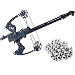 HGXYRZZ 45lb Ball Bearing Bow Compound Bow Right Handed Bows for Adult, with Composite Pulley System,with 100pcs 8.5mm steel beads(No Battery)