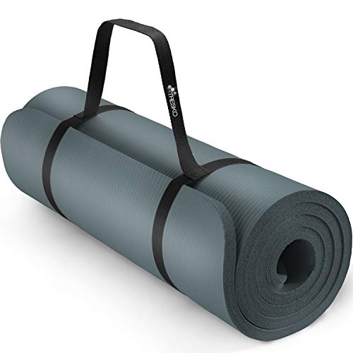 TRESKO Yogamatte Phthalatfrei - Gymnastikmatte rutschfest, Pilatesmatte Fitnessmatte mit Tragegurt, 185 x 60 x 1,5 cm Petrol