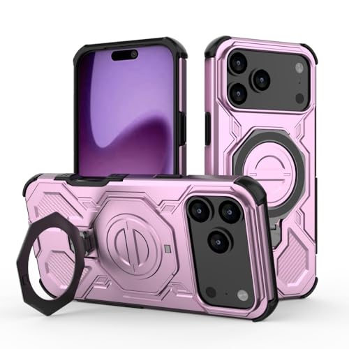 Coque silicone iPhone 16 rose avec anneau de support pliable antichoc