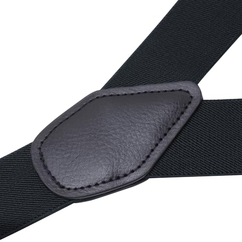 Buyless Fashion Button End 2 Pack Suspenders for Men - 48" Adjustable Straps 1 1/4" - Y Shape3
