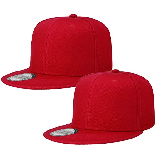 Image of Classic Snapback Hat Cap Hip Hop Style Flat Bill Blank Solid Color Adjustable Size