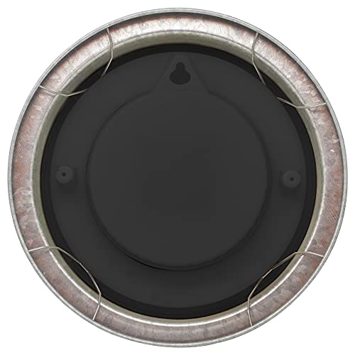 NexTime Outdoor Wall clock - 22 cm diameter - Galvanized metal - Poppy, Silver, 22cm - Image 2