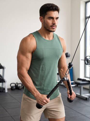 Image of CHKOKKO Men's Workout Gym T-Shirt Lightweight Sleeveless T-Shirt