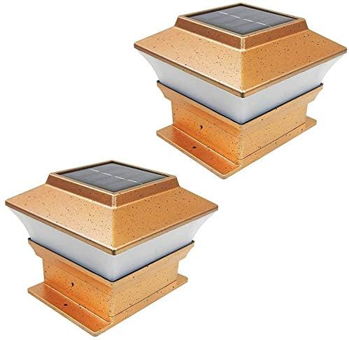 4 Pack Solar Powered Copper Outdoor Garden Deck Patio Fence Pathway Post Light for 4x4 Wood Posts