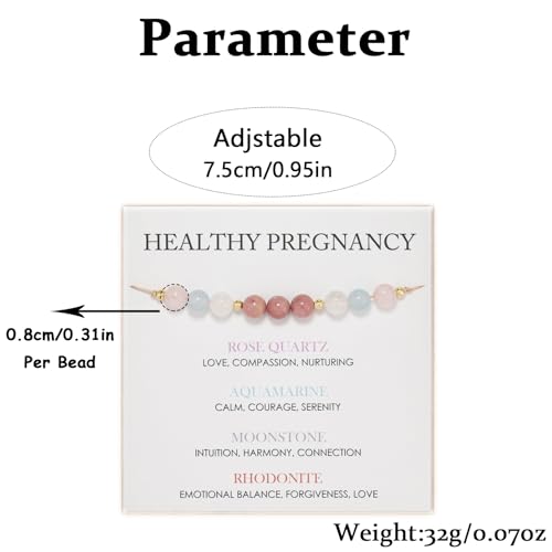 Pregnancy Bracelet for Women Healthy Pregnancy Bracelet Hope Moonstone Amethyst Bracelets First Time Mom Present Spiritual Bracelets for Mothers Day Jewelry3