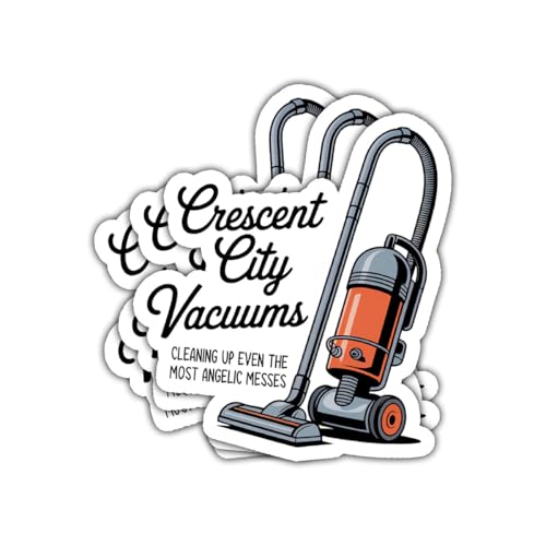 3Pcs Crescent City Vacuums Sticker Funny Cleaning Up Even The Most Angelic Messes Gift Vacuum Crescent City Vacuums Stickers Cleaning Service Car Decal for Laptop Bottle Notebook Toolbox Hard Hat 3