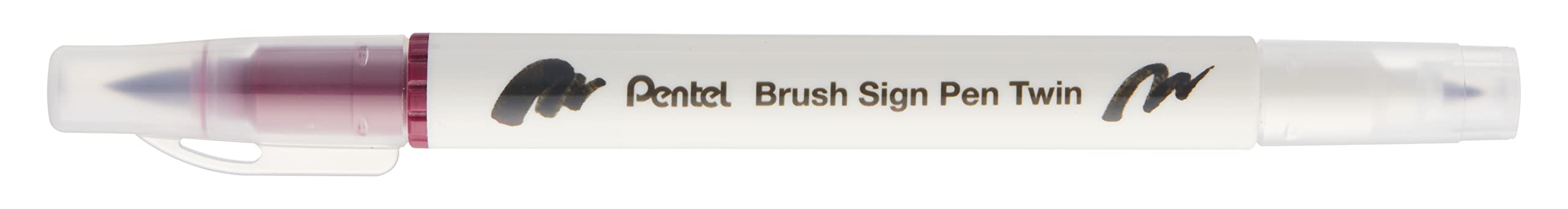 Pentel Brush Sign Pen Twin Tip Dark Red - Pack of 10, 1 count (Pack of 10)