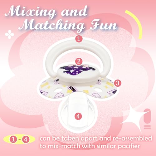 Image of Bear Adult-Size Pacifier for Anxiety: Cute Big Shield Dummy | Large Soft Silicone Nipple Teat Binky for Sleep - Kawaii Paci for Autism White