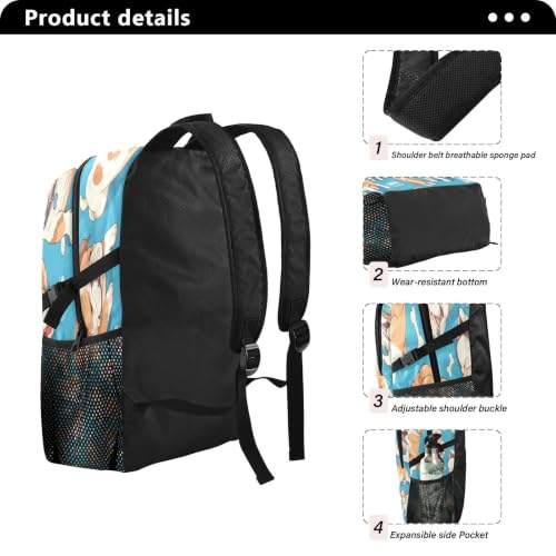 Sac à dos pliable bouledogue mignon bleu compact et léger - 2