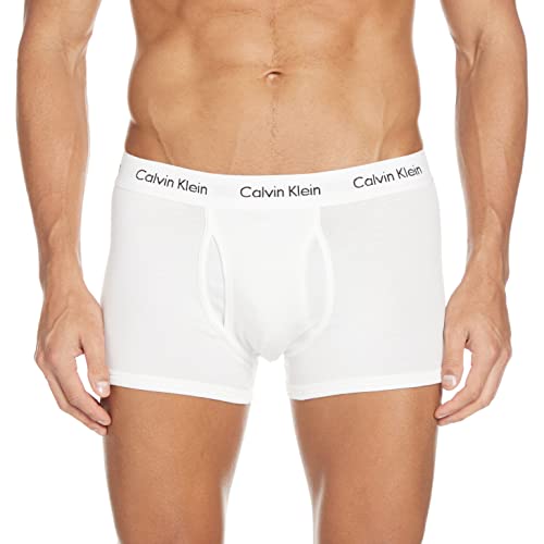 Taglio classico, a vita bassa Calvin Klein Modern Essentials-Trunk Boxer, Bianco(Weiß (White 100), L Uomo