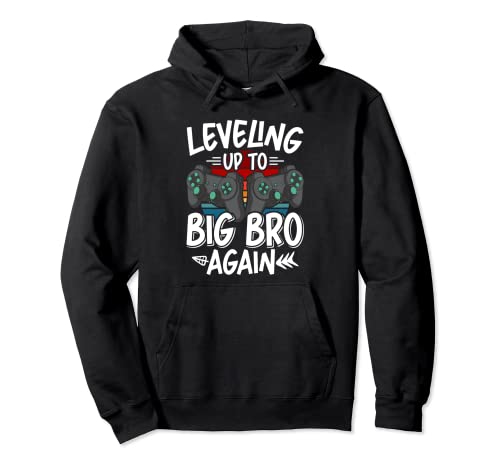 Leveling Up To Big Bro Again Brother Sibling for Teenager Sudadera con Capucha