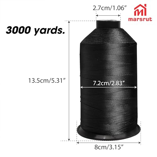 Hilo de nylon 3000 yd negro resistente para costura miniatura 2