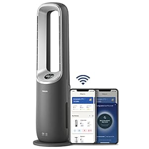 Philips Air Performer 3-in-1: Luftreiniger, Heiz- und Kühlgebläse - Reinigt 70 m², Entfernt 99,97% der Allergene und Schadstoffe. HEPA-Filter, Intelligente Sensoren, Alexa, App. (AMF870/15)