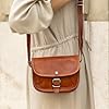 Gusti Cuir Sac à main - Mary XS, Vintage Sac Bandoulière Femme en Cuir de Chèvre, Tannage Végétal, Bandoulière Réglable, Compartiments Pratiques, Marron #5