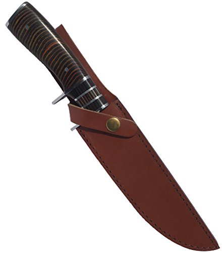 Etradewinds Gentleman's Hunting Knife W/ Leather Sheath, Pakkawood Handle, & Razor Sharp 420 Ss Rust Free Full Tang Fixed Blade (Leather Sheath) By Et #TOP5