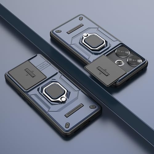 Image of Thermoplastic Polyurethane Camshield Pro Case With Slide Camera Protection And Ring Stand Bumper Back Case Cover For Mi Redmi Turbo 3 5G (Blue)