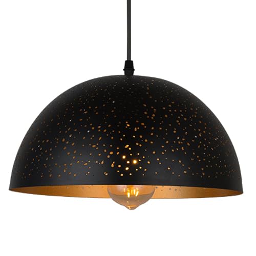 LYMSXAZOU Retro Industrial Wrought Iron Pendant Light - E27 Single-Head Chandelier for Home & Restaurant 40cm Diameter(40cm)