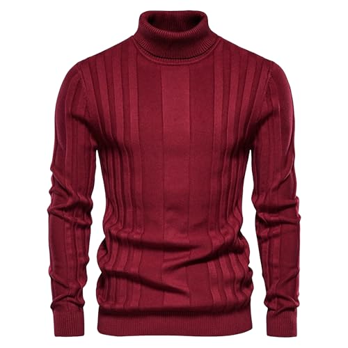 Pull à col roulé homme coupe ajustée en tricot torsadé