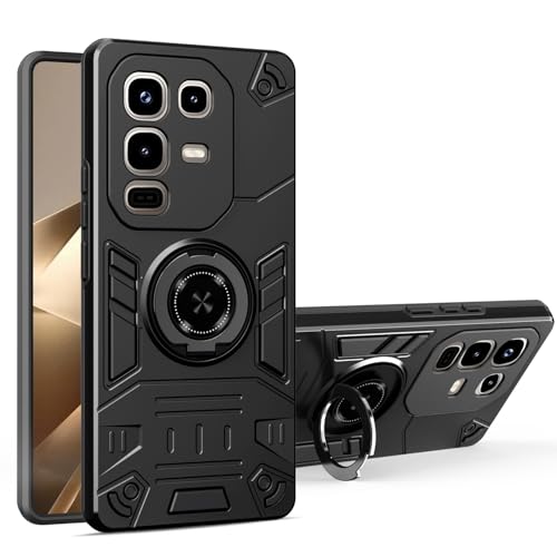 ZAGLDD for Infinix Note 50 Pro 4G/Note 50 4G �X�}�z�P�[�X �t���ی�P�[�X �~���^���[�O���[�h �f���A�����C���[ �ϏՌ��J�o�[ ���ȕی�J�o�[ �L�b�N�X�^���h�t�� (�u���b�N)