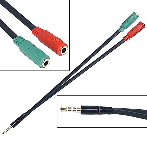 Image of NISHTECH 1 Male to 2 Female 3.5mm Audio Jack to Headphone Microphone Splitter Converter Adaptor Cable(Specially Design for Mobile and Tablet Only)