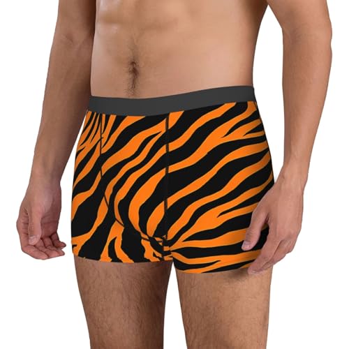 Realistic Tiger Print Men's Boxer Briefs Breathable Stretch Underwear Novelty Trunk Underwear Gym Boxer Briefs4