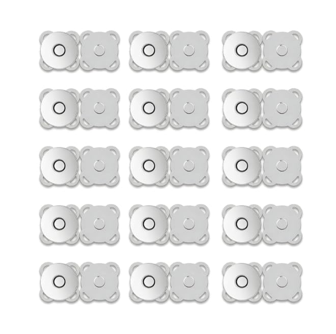 30 Pièces Boutons Mercerie 14 mm, Bouton Pression Aimanté et Bouton Pression à Coudre en Métal pour Sacs et Vêtements, Boutons Pression Robustes pour DIY,...