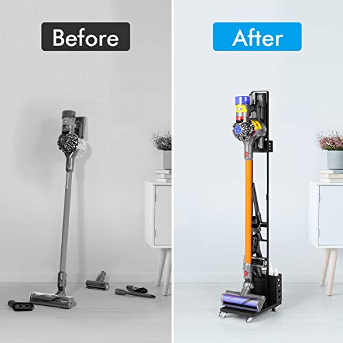 Storage Stand Docking Station Holder for Dyson V6 V7 V8 V10 V11 Cordless Vacuum Cleaners & Accessories, Easy Moving with Lockable Wheel, Non-Slip Pad - Thumbnail 5