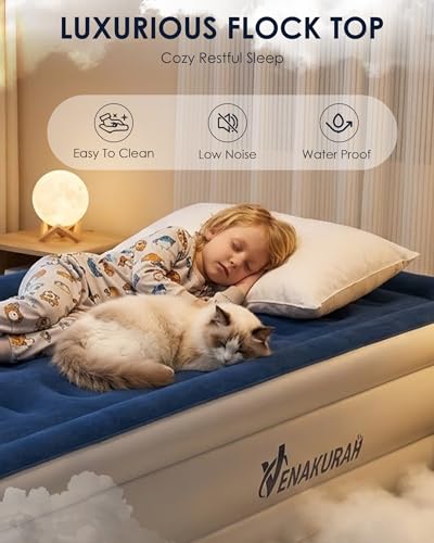 Image of Twin Air Mattress with Built in Pump, 18 inch Twin Size Inflatable Mattress