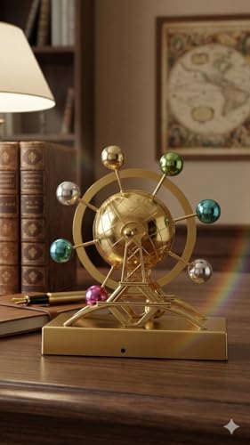 Image of Kinetic Orbital Perpetual Motion Newton Pendulum Physical Science Desk Toy Art for Office Home Decoration Multicolor (Kinetic 2)