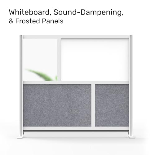 Image of Workflow Modular Wall | Room Divider with Whiteboard, Sound Dampening, & Frosted Acrylic Panels | Expandable Office Partition for Privacy & Stability (53 inch x 48 inch)