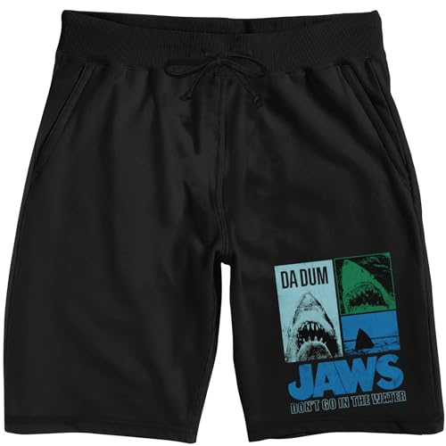 Jaws Da Dum Men's Black Sleep Pajama Shorts