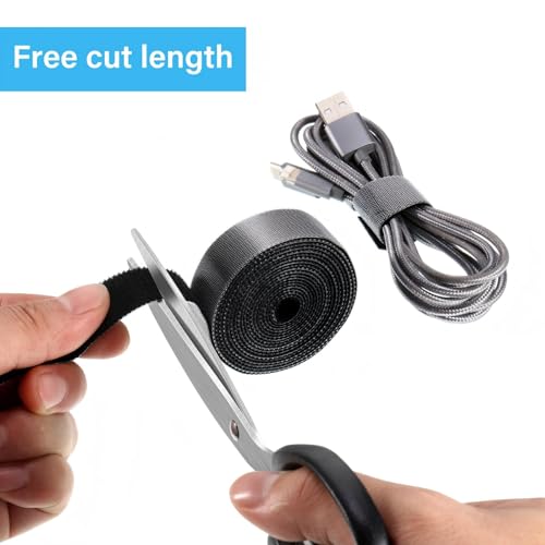 Image of WILLBOND 3 /4 Inch X 90 ft 3 Rolls of Heavy Duty Industrial Hook and Loop Strap Roll, Reusable Nylon Cable Management Strap for Server Rack, Workshop, HVAC Wiring, Cable Organizer Wrap